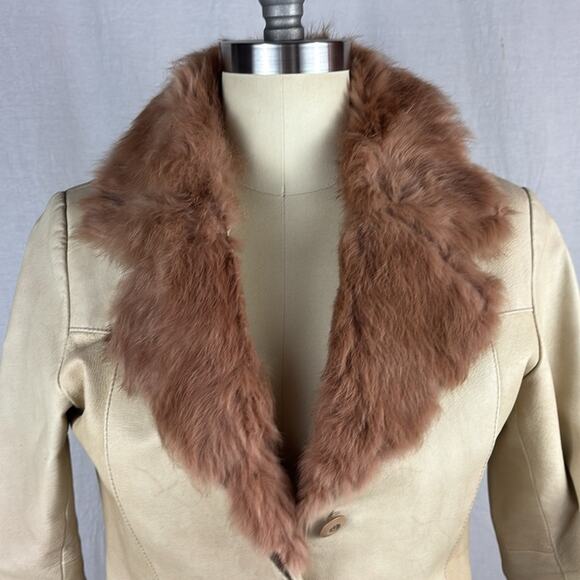 Vero Moda Y2K Leather & Fur Trim Jacket - Picture 2 of 10